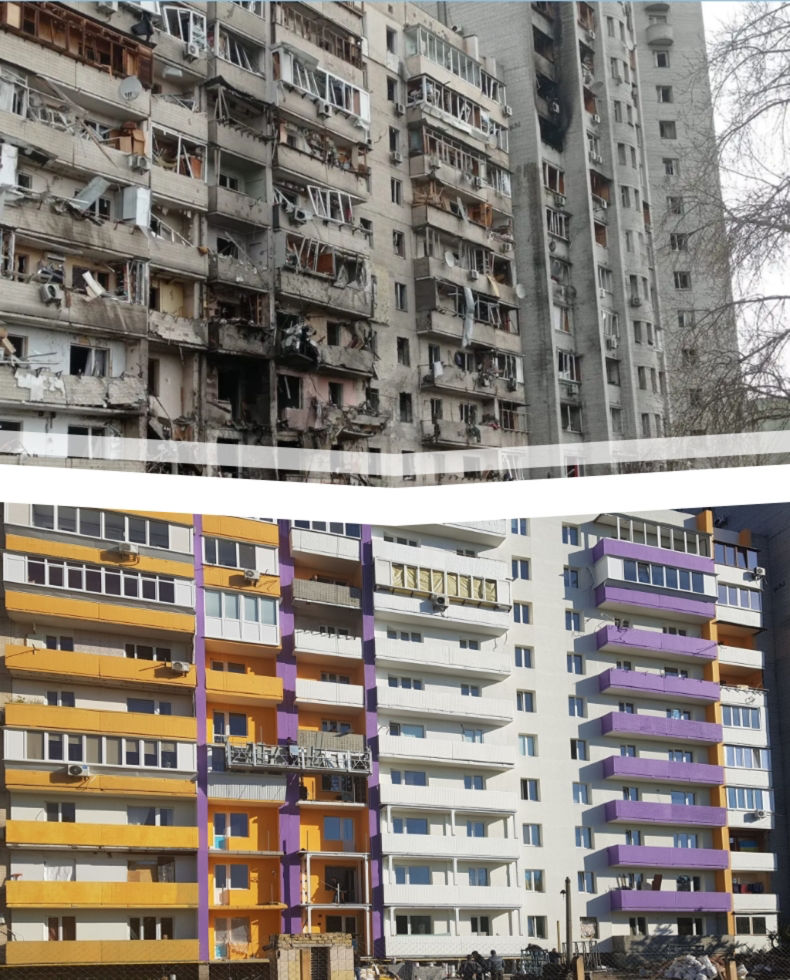 Вулиця Олександра Кошиця: багатоповерхівка, пошкоджена обстрілами